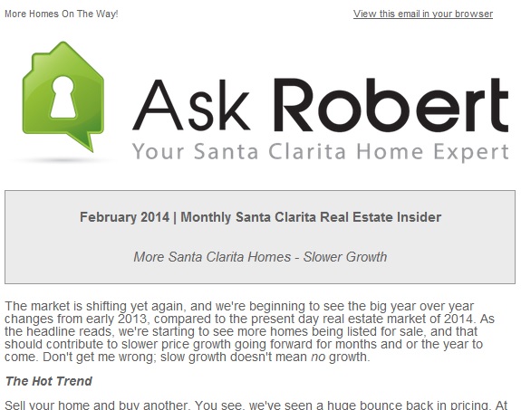Newsletter for Santa Clarita real estate