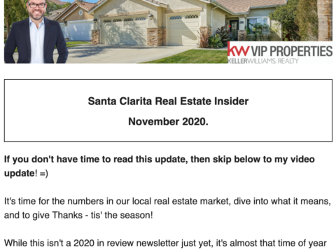 November 2020 Santa Clarita real estate insider newsletter